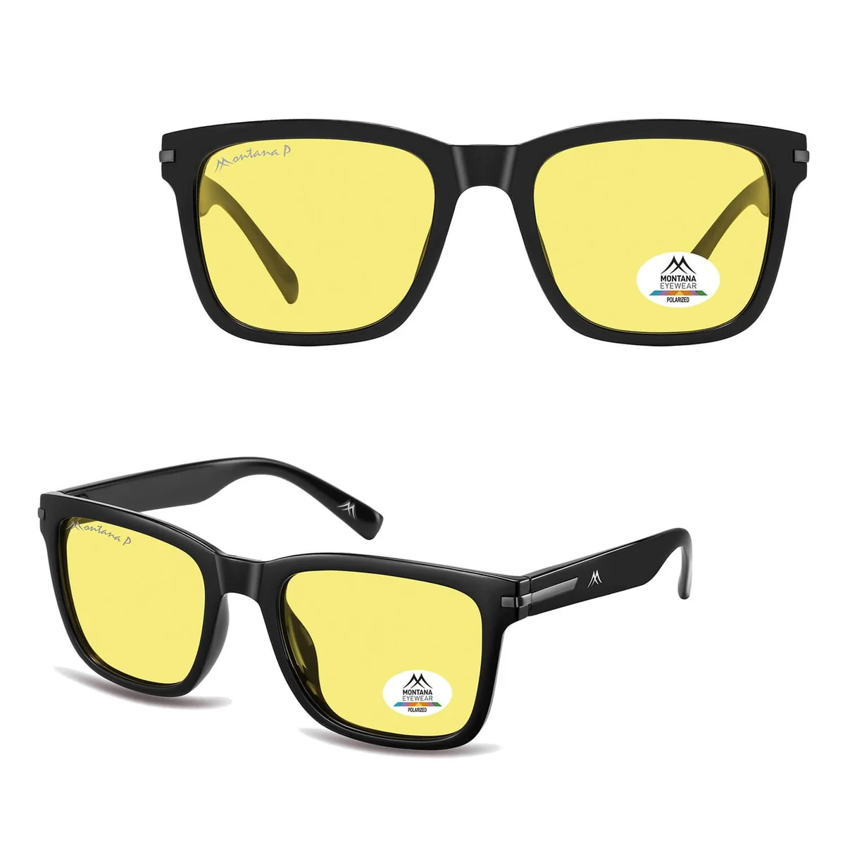 Rozjaśniające żółte okulary z polaryzacją w kat.1 do jazdy nocą MP183C żółty/czarny