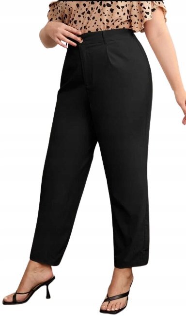 SHEIN SPODNIE CZARNE PLUS SIZE GŁADKIE 44 VBW