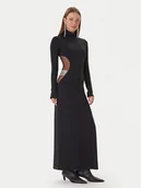 Sukienki - Patrizia Pepe Sukienka wieczorowa 2A2968 J338 Czarny Regular Fit - miniaturka - grafika 1