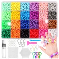 Prace ręczne dla dzieci - KORALIKI WODNE ZESTAW XXL 2400 EL. SZABLONY WZORY DO TWORZENIA BIŻUTERII - miniaturka - grafika 1