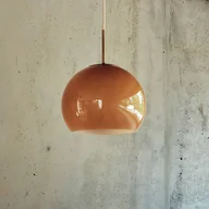 Lampy sufitowe - FRANDSEN Lampa wisząca szklana Ball, możliwość ściemniania, brązowy / rdzawy, salon / jadalnia, szkło, design - miniaturka - grafika 1