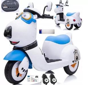 Motor na akumulator Miś Bernard trójkołowy, niebieski - Pojazdy elektryczne dla dzieci - miniaturka - grafika 1