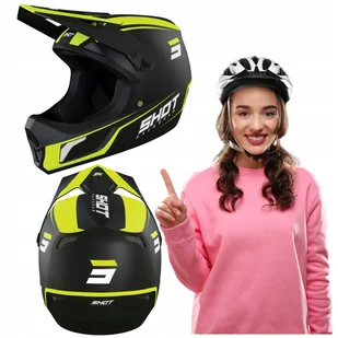Kask Rowerowy Rozm L 59-60 CM Regulowany Żółty Full Face Z Daszkiem - Kaski rowerowe - miniaturka - grafika 1