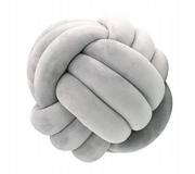 Kołdry i poduszki dla dzieci - PODUSZKA DEKORACYJNA SUPEŁ pętla szara - 27 cm knot pillow - miniaturka - grafika 1