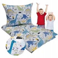 Pościel dla dzieci - Pościel Dziecięca 120x160 + 50x70 Dinozaury Niebieskie Produkt Polski - miniaturka - grafika 1