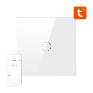 Dotykowy Włącznik Światła ZigBee Avatto ZTS02-EU-W1 Pojedynczy TUYA (biały) - Systemy inteligentnych domów - miniaturka - grafika 1