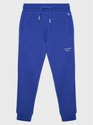 Spodnie i spodenki dla dziewczynek - Calvin Klein Jeans Spodnie dresowe Stack Logo IB0IB01282 Granatowy Regular Fit - miniaturka - grafika 1