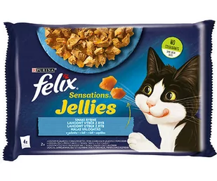FELIX Sensations Smaki Rybne w galaretce 4x85g - Mokra karma dla kotów - miniaturka - grafika 1