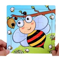 Puzzle - Drewniane Puzzle W Ramce Układanka Edukacyjna Pszczółka - miniaturka - grafika 1