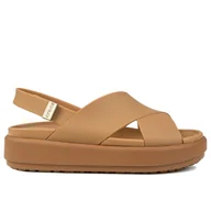 Sandały damskie - Sandały damskie do chodzenia Crocs BROOKLYN LUXE CROSS STRAP - miniaturka - grafika 1