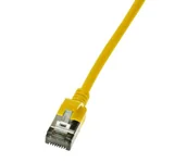 Kable miedziane - LogiLink Patchkabel CAT6A STP TPE SlimLine gelb 0,5m CQ9027S - miniaturka - grafika 1