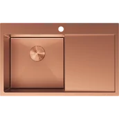 Zlewozmywaki - Mexen Exar zlewozmywak stalowy 1-komorowy z ociekaczem lewy 780 x 480 mm, miedź - 6433781010L-65 - miniaturka - grafika 1