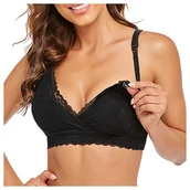 Biustonosze ciążowe - Biustonosz ciążowy stanik bezszwowy do karmienia - czarny - L - miniaturka - grafika 1