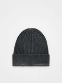 Czapki dla dzieci - Reserved - Bawełniana czapka w prążek - czarny - miniaturka - grafika 1