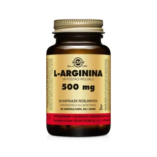 Solgar Brak L-arginina 500 mg 033984001404 - Witaminy i minerały - miniaturka - grafika 1