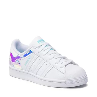 Buty sportowe damskie - Adidas Buty Superstar J H03949 Ftwwht/Ftwwht/Pulaqu - grafika 1