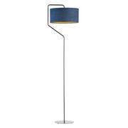 Lampy stojące - Designerska lampa podłogowa w stylu vintage, Lysne, Tesallia Velur, E27, Granatowy ze złotym wnętrzem - miniaturka - grafika 1