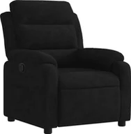 Fotele - Fotel rozkładany, czarny, obity aksamitem - miniaturka - grafika 1