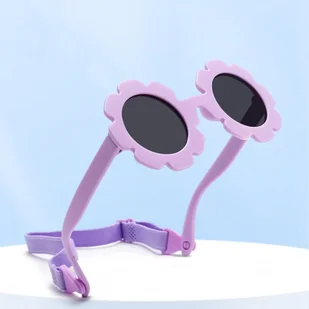 Dziecięce 0-2 lata gumowe okulary przeciwsłoneczne polaryzacyjne z gumką POL-JR-72A fiolet - Okulary przeciwsłoneczne - miniaturka - grafika 1