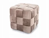 Pufy i podnóżki - Pufa siedzisko Puf CASEL VELVET ciemny beż - miniaturka - grafika 1
