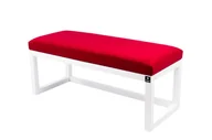 Ławki do przedpokoju - Ławka na buty LPG-2 65cm EMRAWOOD drewno lite kolor biały siedzisko gładkie kolor czerwony - miniaturka - grafika 1