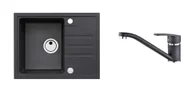 Zlewozmywaki z baterią - Alveus Zestawy - Zestaw zlewozmywaka Intermezzo 30 i baterii Nina, karbon SETA002 - miniaturka - grafika 1