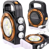 Latarki - Latarka solarna przenośna lampka akumulatorowa led powerbank reflektor moc - miniaturka - grafika 1