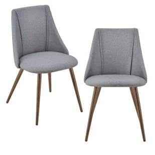 2x tapicerowane krzesło designerskie krzesło do jadalni zestaw 2 tekstylnych szarych krzeseł biurowych z metalowymi nogami o wyglądzie drewna 2 szt. [en.casa] - Krzesła - miniaturka - grafika 1