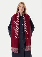 Apaszki i szaliki damskie - Tommy Hilfiger Szalik Script Logo AW0AW17786 Bordowy - miniaturka - grafika 1
