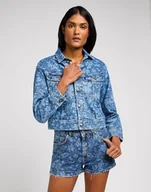 Płaszcze damskie - capispalla e giacche donna lee 112349588 cropped rider tropical denim - LEE - miniaturka - grafika 1