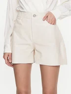 Spodenki damskie - Custommade Szorty skórzane Nava 999418711 Écru Regular Fit - miniaturka - grafika 1