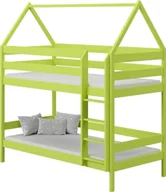 Łóżka dla dzieci i młodzieży - Elior Zielone łóżko domek w stylu skandynawskim - Zuzu 3X 190x90 cm - miniaturka - grafika 1