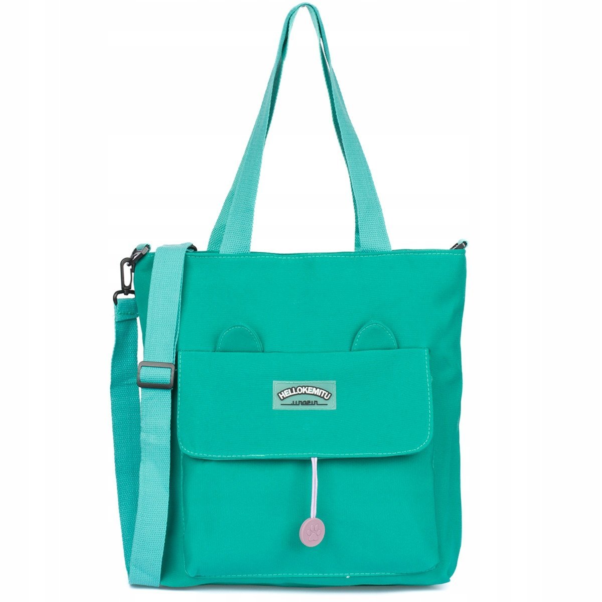 Torba Torebka Na Ramię Damska Lekka Listonoszka A4 TURKUSOWA POJEMNA