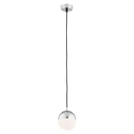 Lampy sufitowe - Srebrna lampa wisząca Livia S z mlecznym kloszem - miniaturka - grafika 1