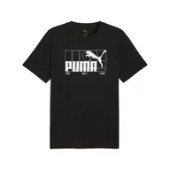 Koszulki sportowe męskie - Męska koszulka z grafiką i logo No. 1 PUMA Black - miniaturka - grafika 1