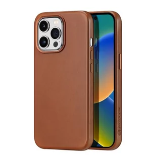 Dux Ducis Naples etui iPhone 14 Pro magnetyczny skórzany pokrowiec MagSafe brązowe - Etui i futerały do telefonów - miniaturka - grafika 1
