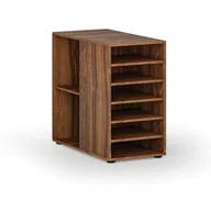 Inne meble biurowe - Dostawna szafka półkowa do biurka PRIMO WOOD, lewa, orzech - miniaturka - grafika 1