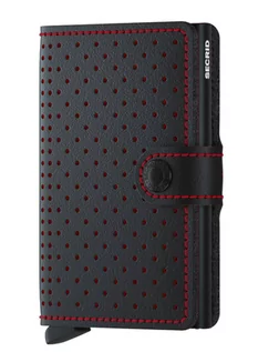 Portfele - Portfel kieszonkowy RFID Secrid Miniwallet Perforated - black / red - grafika 1