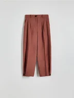 Spodnie damskie - Reserved - Spodnie z lyocellem i lnem - jasnofioletowy - miniaturka - grafika 1