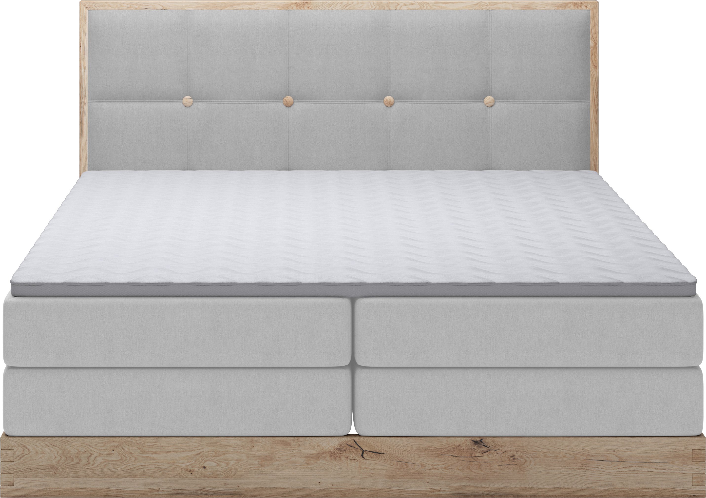 DomoHome Łóżko na sprężynach skrzyniowych Łóżko do sypialni Idealne do Twojej sypialni Luksusowe łóżko tapicerowane, rozmiar: 180x200x60cm, model: Elli, kolor: jasnoszary