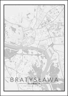 Plakaty - Galeria Plakatu, Plakat, Bratysława Mapa Czarno Biała, 59,4x84,1 cm - miniaturka - grafika 1