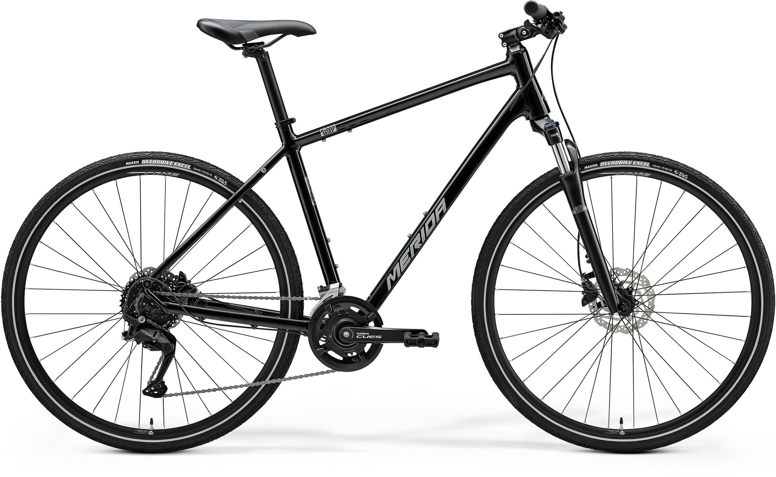 Merida Merida Crossway 100 2025 Rower Crossowy z Hydraulicznymi Hamulcami Shimano i Napędem 2x9 Wybierz rozmiar ramy: XS, Wybierz kolor: GLOSSY BLACKSILVE