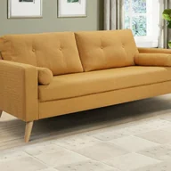 Sofy i kanapy - Kanapa 3-osobowa TATUM z tkaniny typu bouclé – kolor żółty - miniaturka - grafika 1