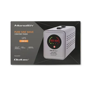 QOLTEC ZASILACZ AWARYJNY PURE SINE WAVE UPS | 500VA | 350W | STAŁA FAZA | SZARY - Zasilacze awaryjne UPS - miniaturka - grafika 12