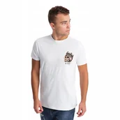 Koszulki męskie - T-shirt męski bawełniany z nadrukiem biały V3 OM-TSPT-0167 XXL - miniaturka - grafika 1