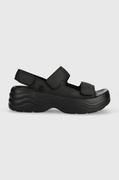 Sandały damskie - Crocs sandały Skyline Slide damskie kolor czarny na platformie 208183 - miniaturka - grafika 1
