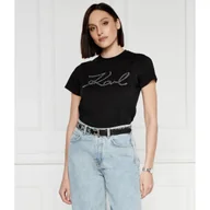 Koszulki i topy damskie - Karl Lagerfeld T-shirt rhinestone | Regular Fit - miniaturka - grafika 1