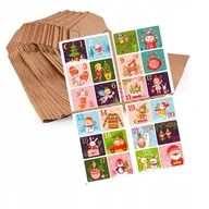 Kalendarze - Kalendarz Adwentowy Torebki Naklejki 24 Szt O06 - miniaturka - grafika 1