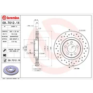 Tarcze hamulcowe - Tarcza hamulcowa BREMBO 09.7012.1X - miniaturka - grafika 1