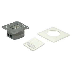 VALUE Cat.6a Flush Mount Wall Jack, STP, horizontal white kabel sieciowy Biały 25.99.8490 - Kable miedziane - miniaturka - grafika 1